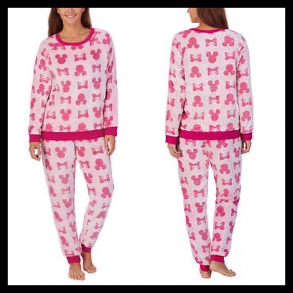 Disney Cozy Fleece Pajama Set Pink Minnie Mouse - Picture 2 of 7